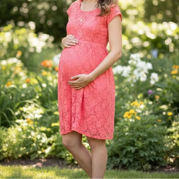 Motherhood Maternity Lace Dress - Picture 1 of 7